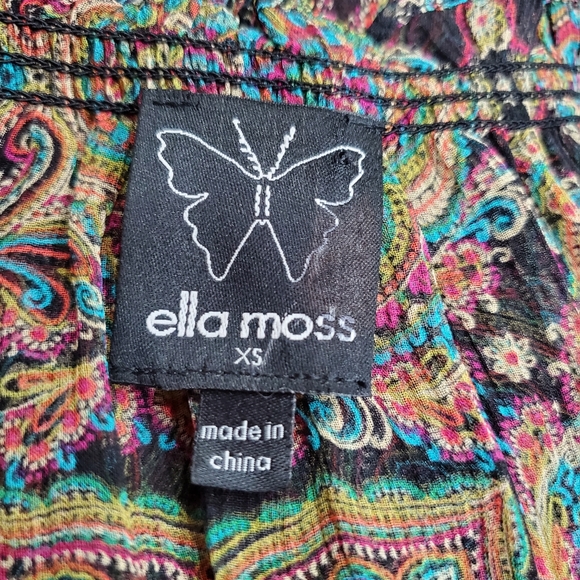 ELLA MOSS 100% silk sheer boho dress, XS - Picture 7 of 9